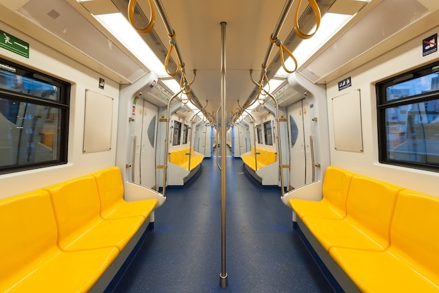 Empty subway train