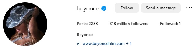 @beyonce - Instagram profile